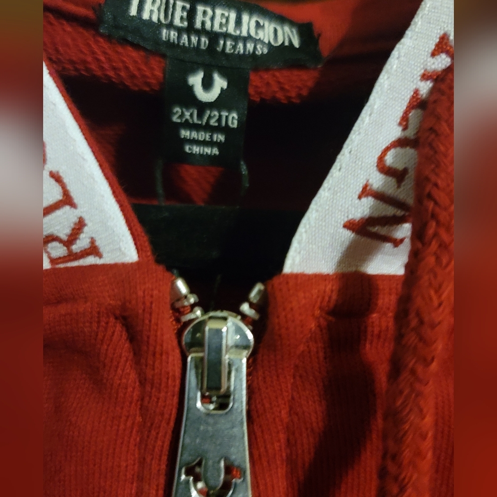 True Religion Red Zip-Up Hoodie - Picture 5 of 5